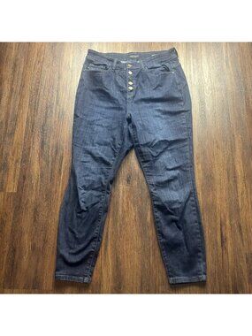 Judy Blue Skinny Fit Jeans Button Fly Dark Wash JB82331DK Women’s Size 14W